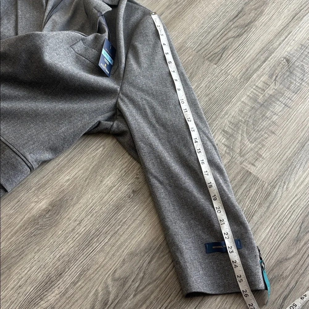 Stafford Stretch charcoal herringbone sport coat size 56R NWT